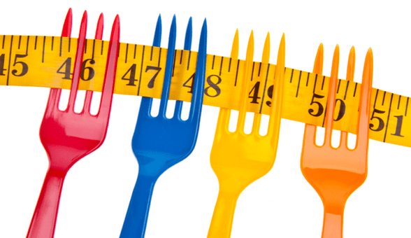 centimeter on the fork symbolizes weight loss in the Dukan diet